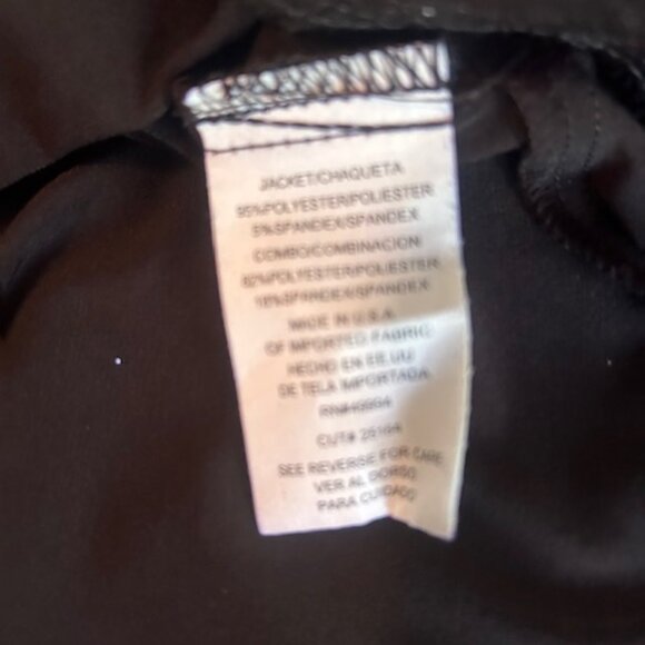 R & M Richards Black glitter black sheer sleeves open cardigan blazer, size 2X - Picture 5 of 5